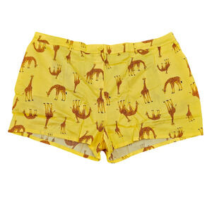 Modcloth The Spring of Things Shorts Yellow‎ Giraffe Shorts Plus Size 4x Summer